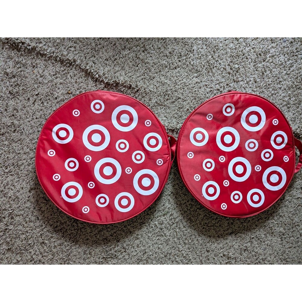 Target Vintage 2004 Bullseye Red Stadium Seat Cushion Pad Set Of 2 Y2K